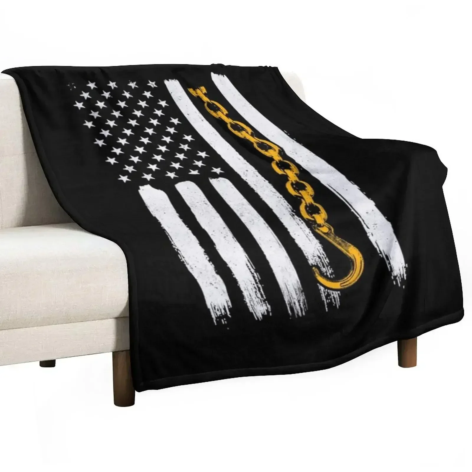 3D Printing Operator - Patriotic Tow Truck Operator Throw Blanket