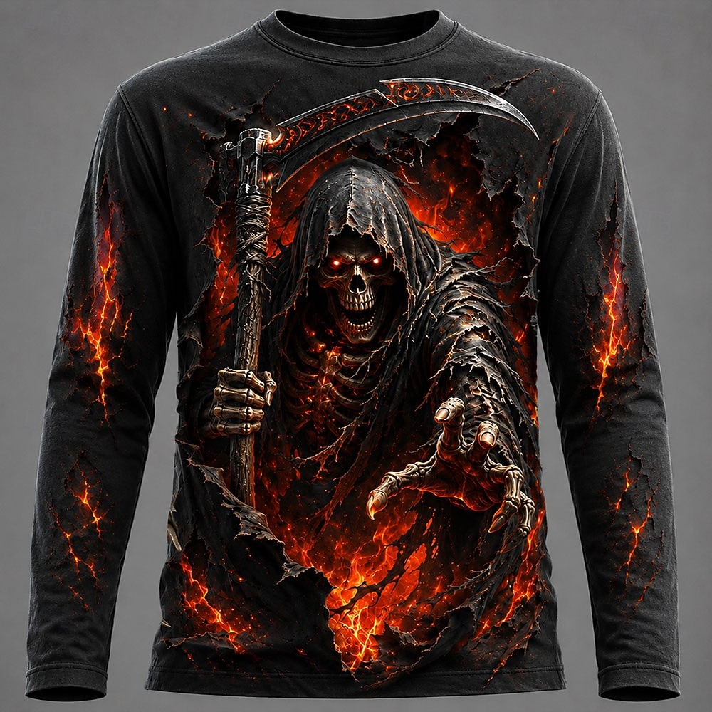3D Printing Service - Halloween Men 3D Graphic Printed Long