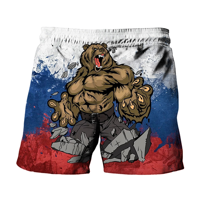 3D Printing Eagle - Russia Eagle Emblem Graphic Beach Shorts