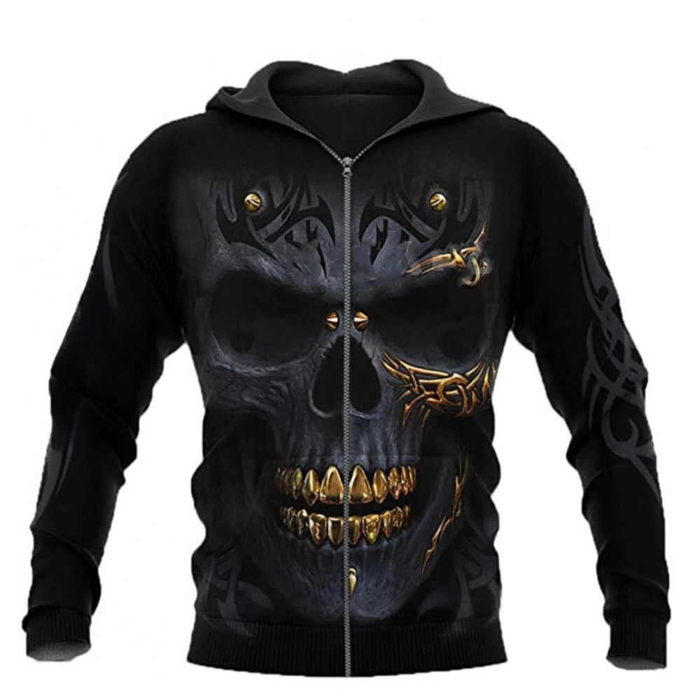 Men's Zipper Hoodie Casual Ope - 3D Printing Tooth ulasan dan harga