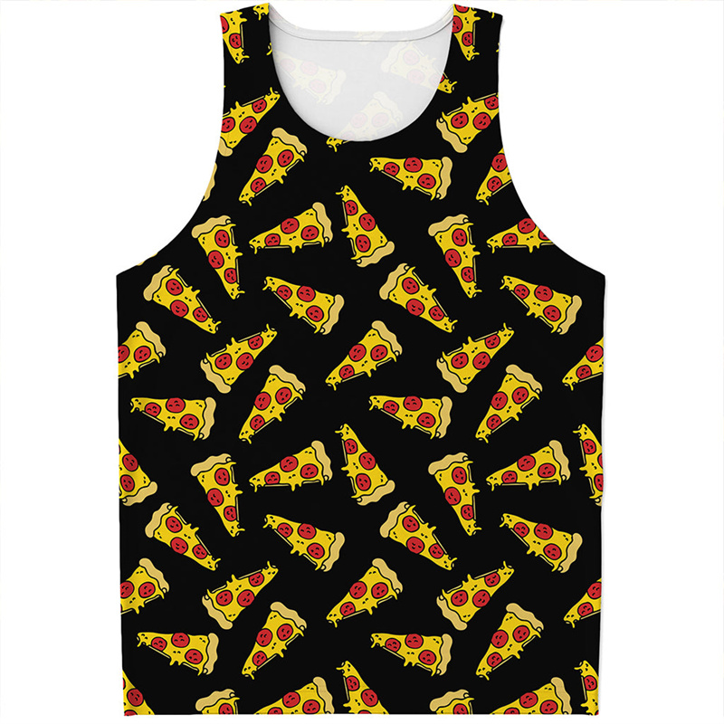 Cute Pepperoni Pizza Tank Top  - 3D Printing In Food ulasan dan harga