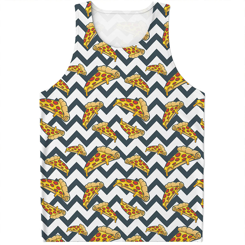 Cute Pepperoni Pizza Tank Top  - 3D Printing In Food ulasan dan harga