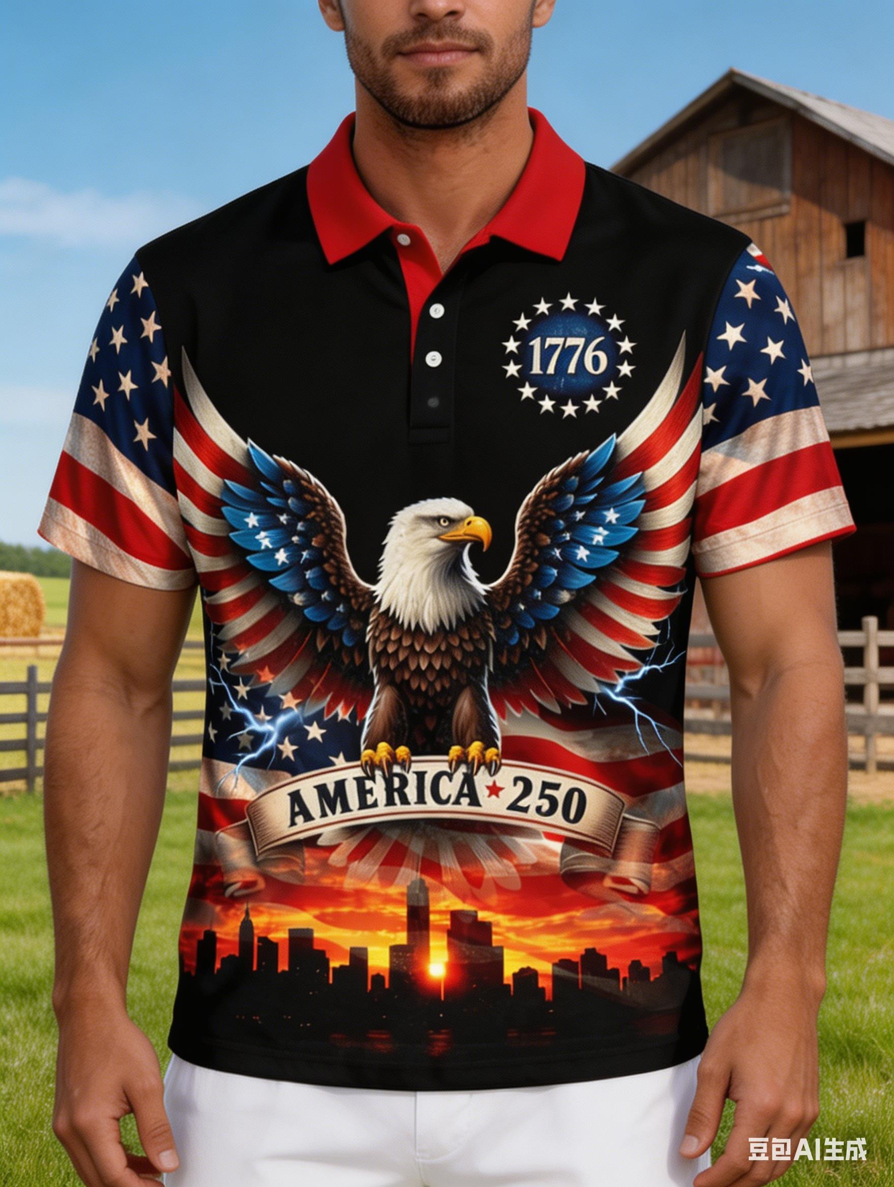 Men's USA 250th Anniversary Po - 3D Printing Eagle ulasan dan harga
