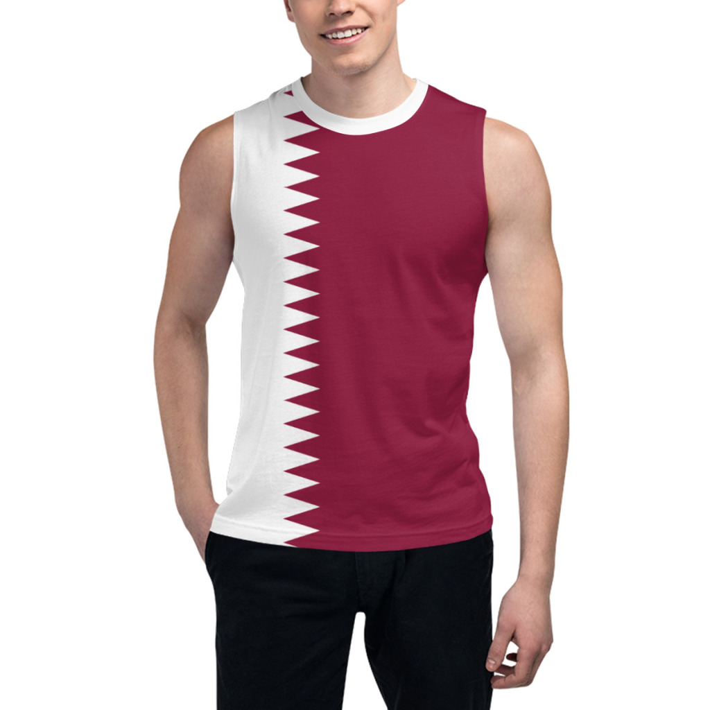 Sleeveless T-shirt Qatar Flag  - 3D Printing Qatar ulasan dan harga