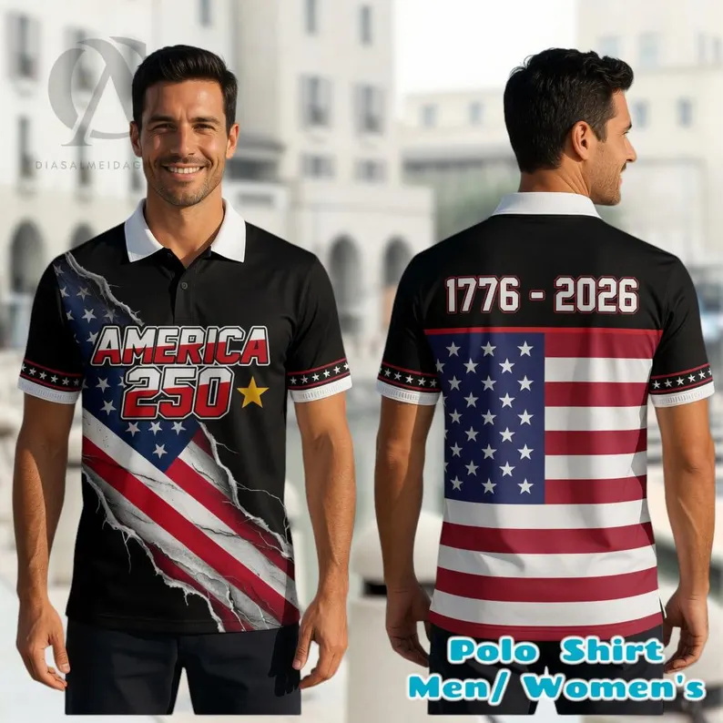 Mens Patriotic Golf Polo Shirt - 3D Printing Eagle ulasan dan harga