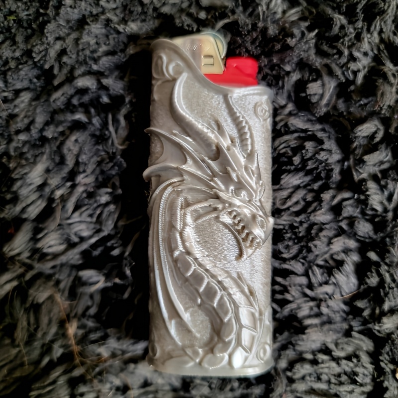 Gothic Embossed Dragon Lighter - 3D Printing Case ulasan dan harga