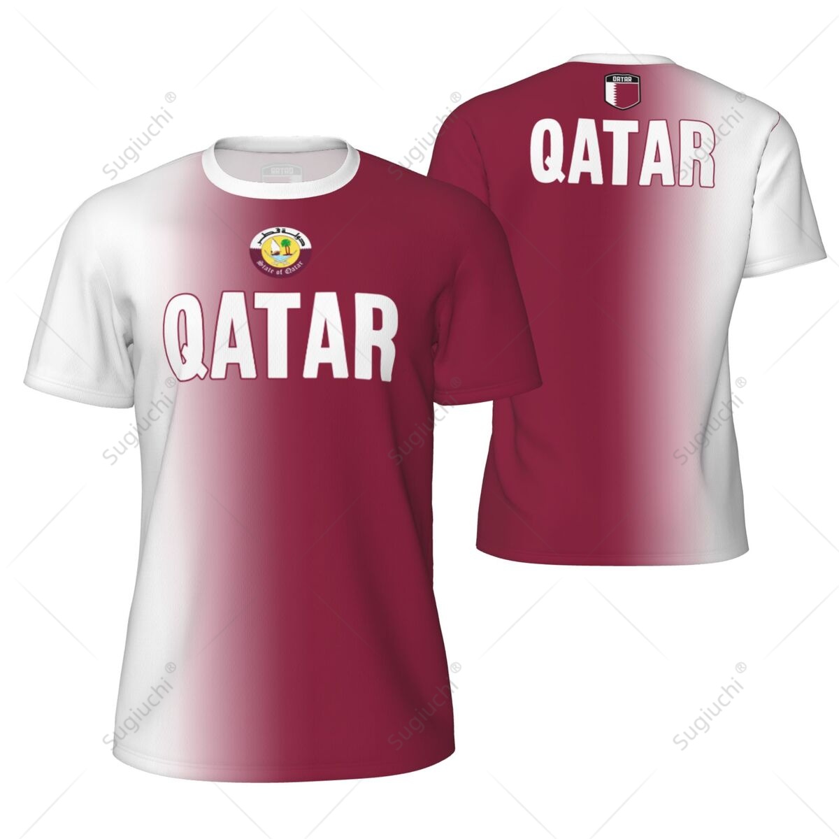 Sports Mesh T-shirt Qatar Flag - 3D Printing Qatar ulasan dan harga