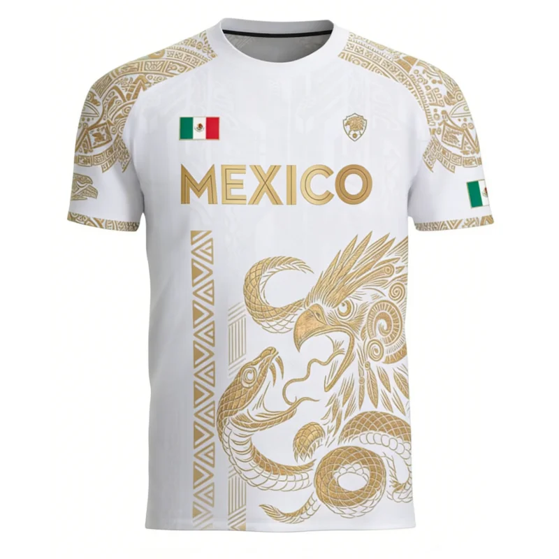 Mexican Flag Printed Men's T-s - 3D Printing Eagle ulasan dan harga
