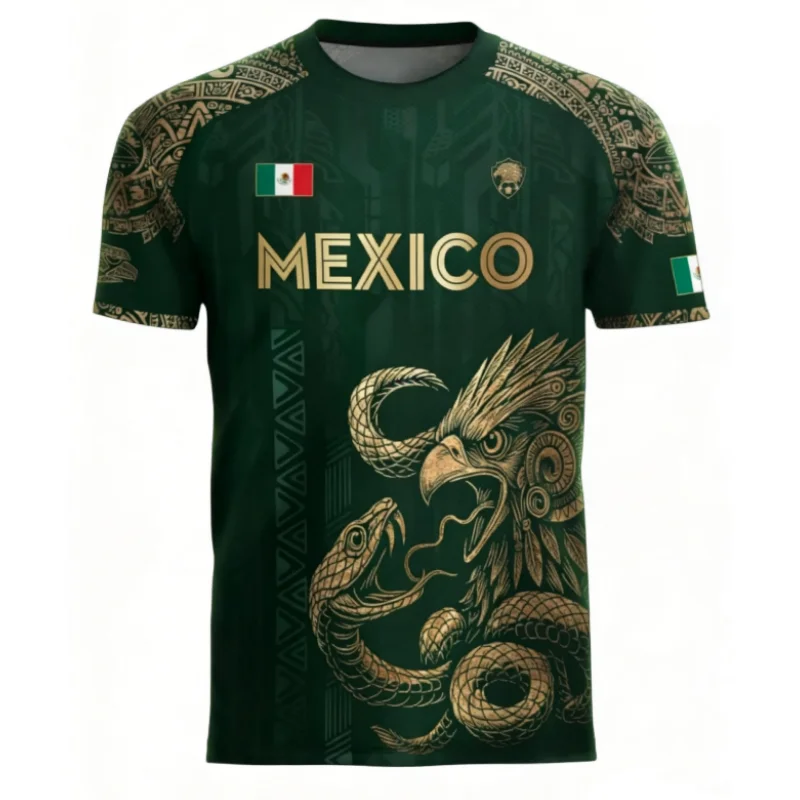 Mexican Flag Printed Men's T-s - 3D Printing Eagle ulasan dan harga