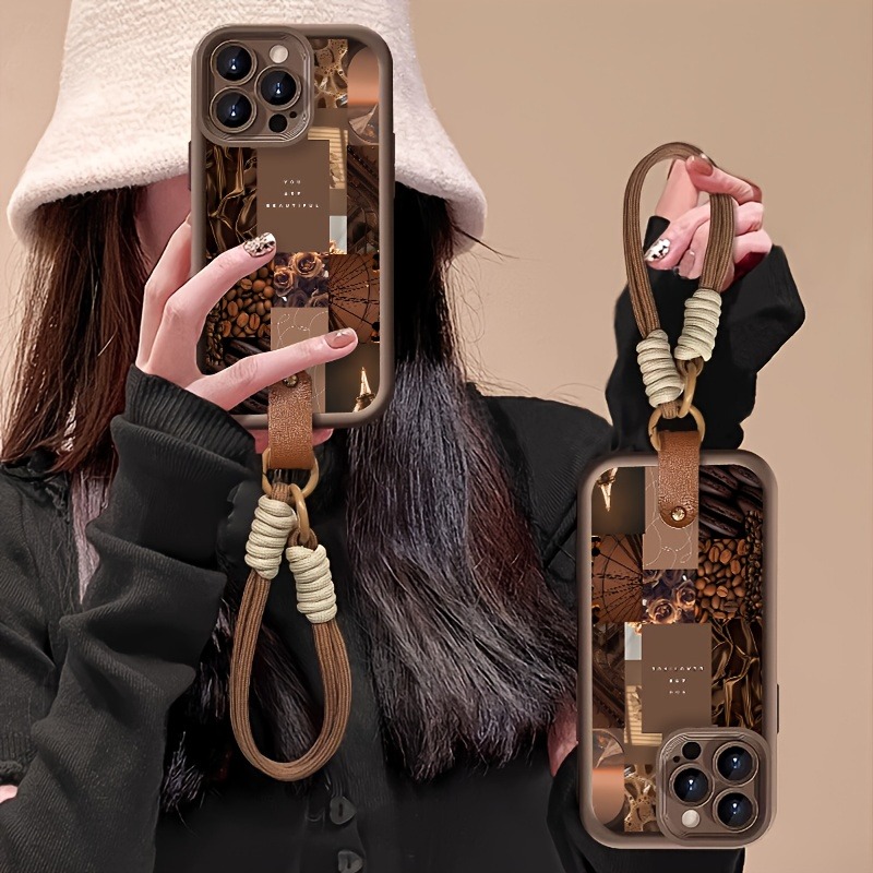 Brown Coffee Flowers Print Lan - 3D Printing Iphone ulasan dan harga