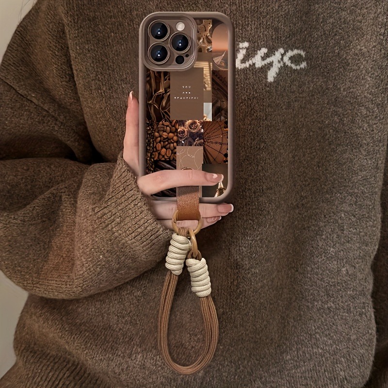 Brown Coffee Flowers Print Lan - 3D Printing Iphone ulasan dan harga