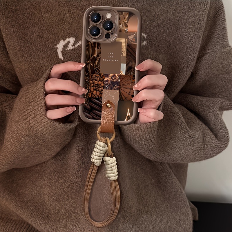 Brown Coffee Flowers Print Lan - 3D Printing Iphone ulasan dan harga